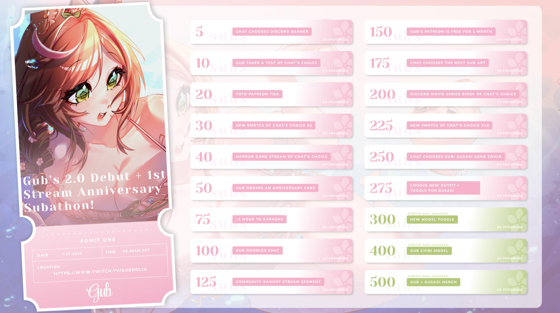 2.0 Vtuber Model Debut + 1st Stream Anniversary Subathon!!